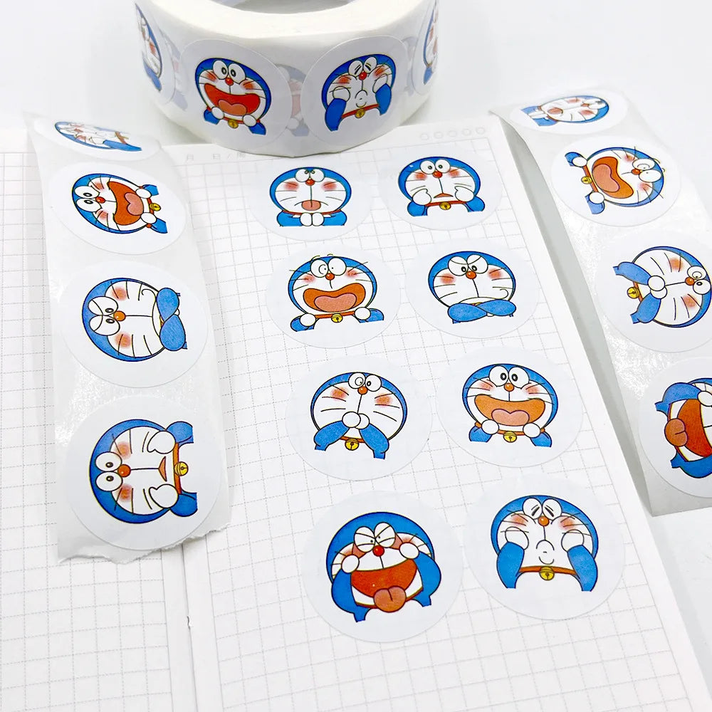 500 Sheets/Roll Doraemon Toy Stickers for Cars Bags Lotso Hello Kitty Strawberry Bears Sticker C190 Leedoar