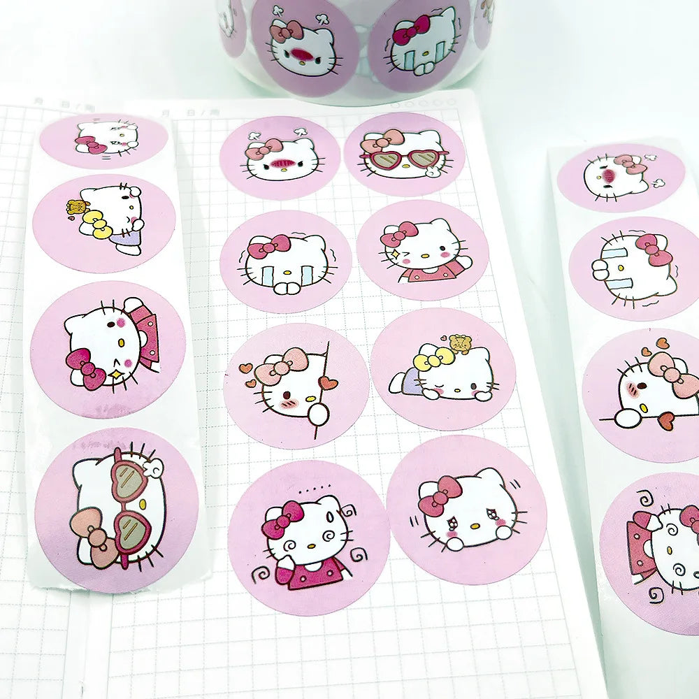 500 Sheets/Roll Doraemon Toy Stickers for Cars Bags Lotso Hello Kitty Strawberry Bears Sticker C190 Leedoar