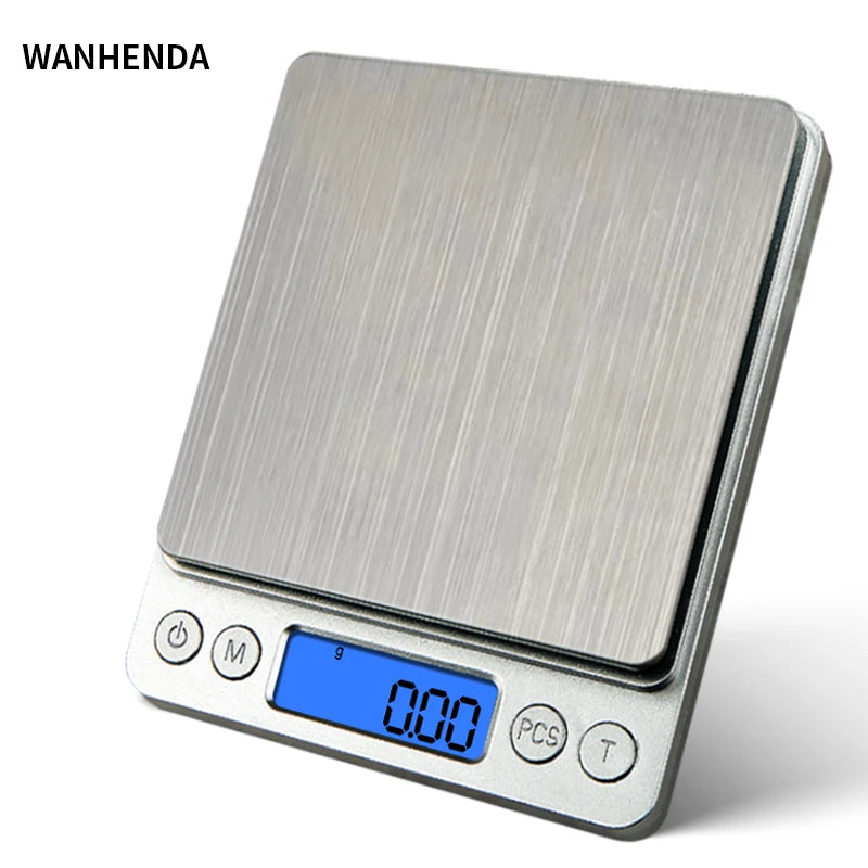 500g/0.01g Jewelry Portable Scale 3kg/0.1g Digital Display Scale Baking Electronic Scale Personal Table Scale Kitchen Food Scale