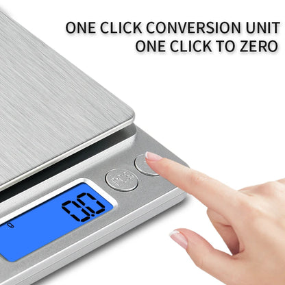 500g/0.01g Jewelry Portable Scale 3kg/0.1g Digital Display Scale Baking Electronic Scale Personal Table Scale Kitchen Food Scale