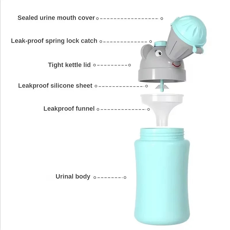 500ml portable sanitary toilet for kids, outdoor car travel leakproof baby potty, children's convenience training toilet Leedoar