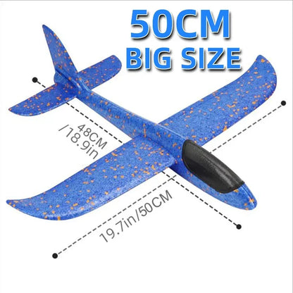 50CM Big Foam Plane Glider Hand Throw Airplane Light Inertial EPP Bubble Planes Outdoor Launch Kids Toys for Children Boys Gift Leedoar