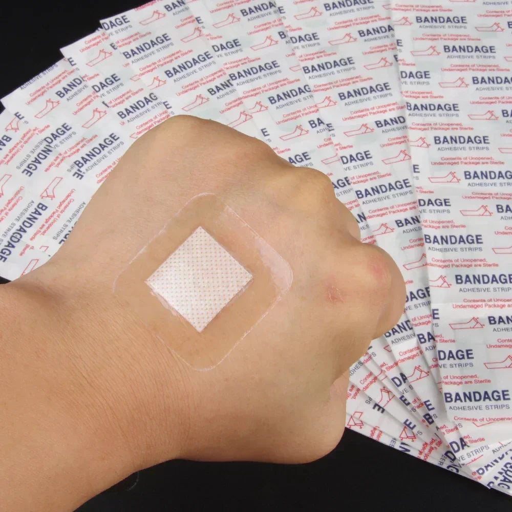 50PCS 38*38mm Transparent PU Waterproof Wound Plaster Band Aid Adhesive Bandage Protective Sticker Outdoor Home First Aid Leedoar