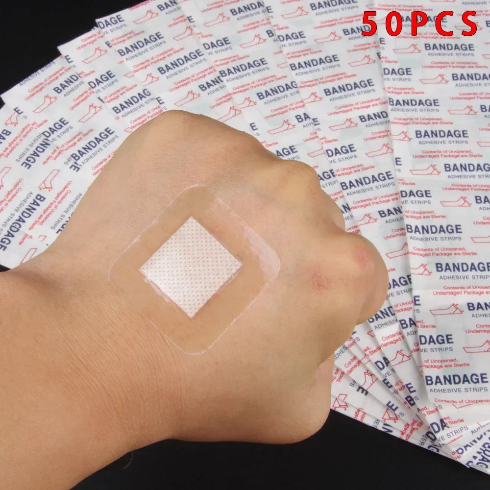 50PCS 38*38mm Transparent PU Waterproof Wound Plaster Band Aid Adhesive Bandage Protective Sticker Outdoor Home First Aid Leedoar