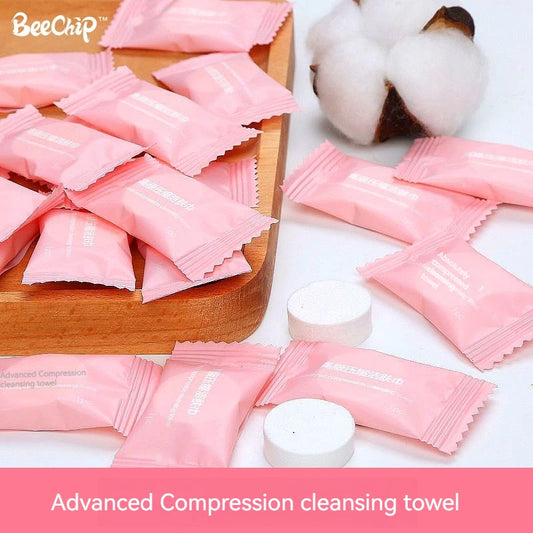 50PCS Compressed Towels Travel In Compressed Bag Suitable For Sensitive Skin Cotton Cleansing Towel Disposable Face Pack Leedoar