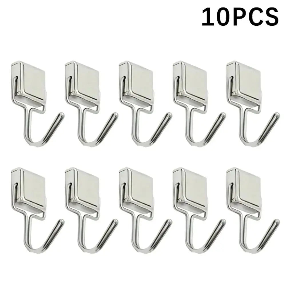 50PCS Strong Magnetic Hooks Multi-Purpose Storage Hooks Home Kitchen Bar Storage Hooks Key Storage Hooks Bathroom Hangers Leedoar