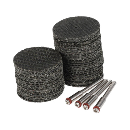 50Pcs Fiberglass Tool Abrasive 32mm Cutting Disc +4Pcs Mandrels Rotary for Dremel Accesories Metal Cutting Rotary Tool Saw Blade Leedoar