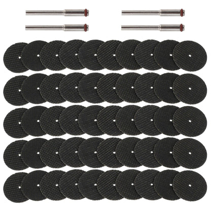 50Pcs Fiberglass Tool Abrasive 32mm Cutting Disc +4Pcs Mandrels Rotary for Dremel Accesories Metal Cutting Rotary Tool Saw Blade Leedoar