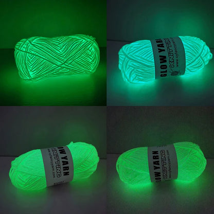 50g/bola Brilha no escuro Poliéster Fio Brilhante Fio de Tricô Luminoso para Crianças Tricô à Mão Cardigan Cachecol Tapete Suéter Chapéu 