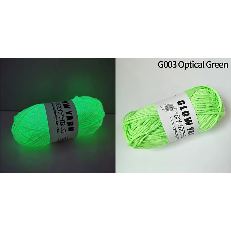 50g/bola Brilha no escuro Poliéster Fio Brilhante Fio de Tricô Luminoso para Crianças Tricô à Mão Cardigan Cachecol Tapete Suéter Chapéu 