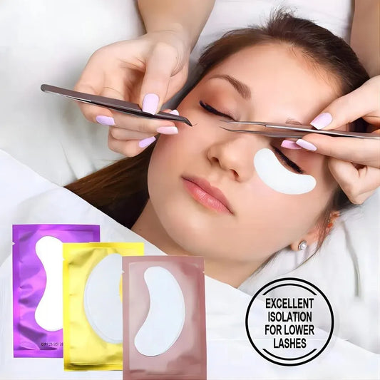 50 pares de parches de hidrogel para ojos para crear extensiones de pestañas debajo de los ojos, almohadillas adhesivas para pestañas injertadas, herramientas de belleza 