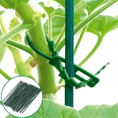 50pcs Adjustable Plastic Plant Cable Ties Reusable Cable Ties for Garden Tree Climbing Support Plant Vine Tomato Stem Clip Leedoar