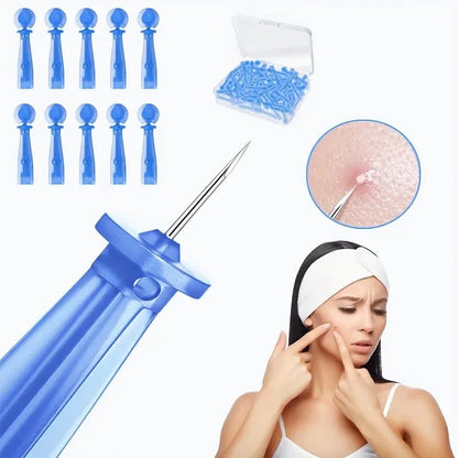 50 agujas desechables para eliminar puntos negros, acné, herramienta para eliminar puntos negros y limpieza facial, agujas de acero inoxidable 