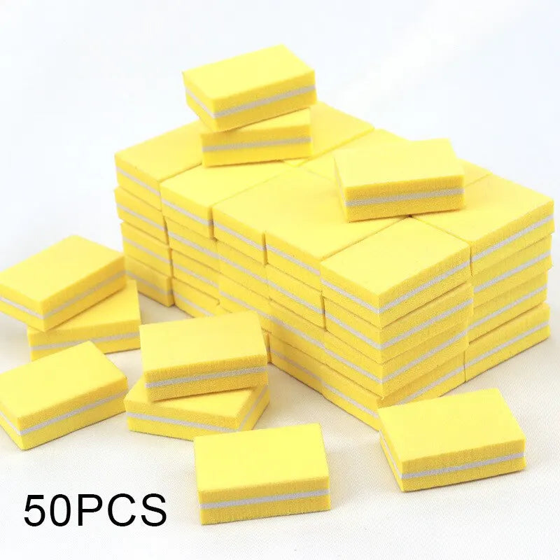 50pcs Double Sided Mini Nail File Block Sanding And Polishing Nail Care Tools Nail Care Filesanding And Polishing Nail File Leedoar