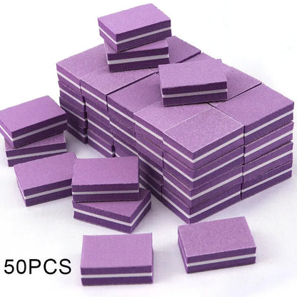 50pcs Double Sided Mini Nail File Block Sanding And Polishing Nail Care Tools Nail Care Filesanding And Polishing Nail File Leedoar