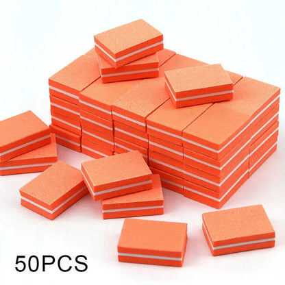 50pcs Double Sided Mini Nail File Block Sanding And Polishing Nail Care Tools Nail Care Filesanding And Polishing Nail File Leedoar