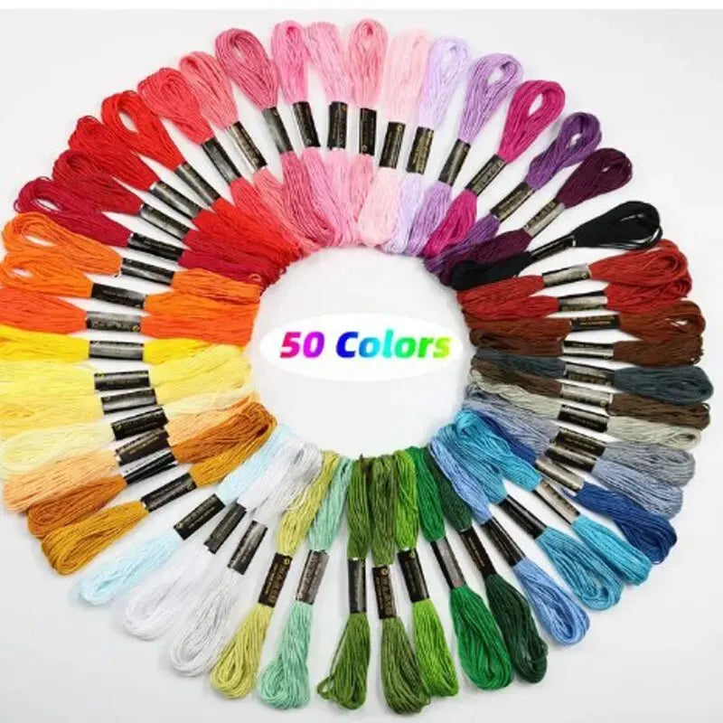 50pcs Friendship Bracelet Thread Rainbow Embroidery Thread Cross Stitch Embroidery Thread Cotton Bracelet Thread Silk Thread Leedoar