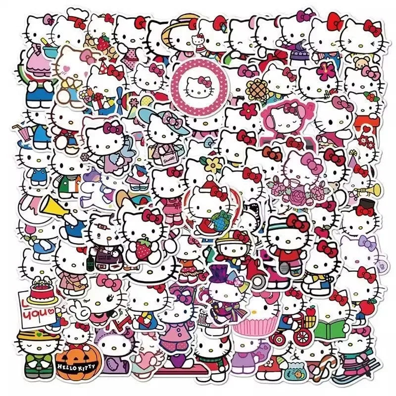 50pcs Stickers Cute Cinnamoroll Kuromi My Melody Sticker For Laptop Phone Case Girls Sanrio My Melody Anime Stickers Kids Toys Leedoar