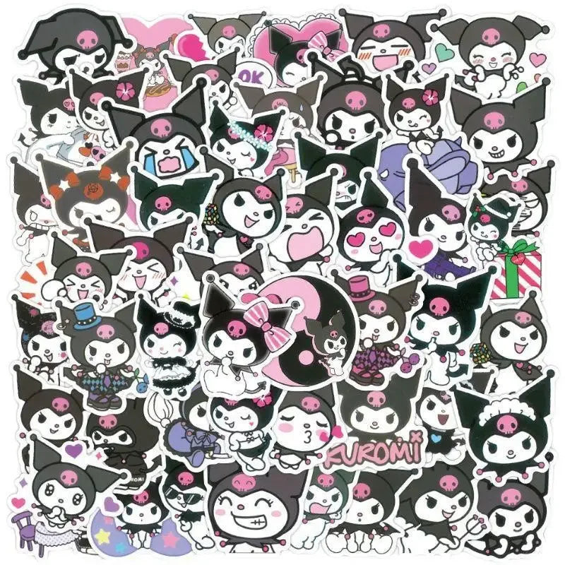 50pcs Stickers Cute Cinnamoroll Kuromi My Melody Sticker For Laptop Phone Case Girls Sanrio My Melody Anime Stickers Kids Toys Leedoar