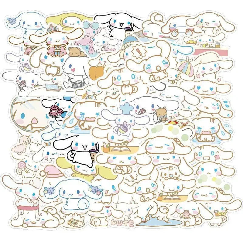 50pcs Stickers Cute Cinnamoroll Kuromi My Melody Sticker For Laptop Phone Case Girls Sanrio My Melody Anime Stickers Kids Toys Leedoar