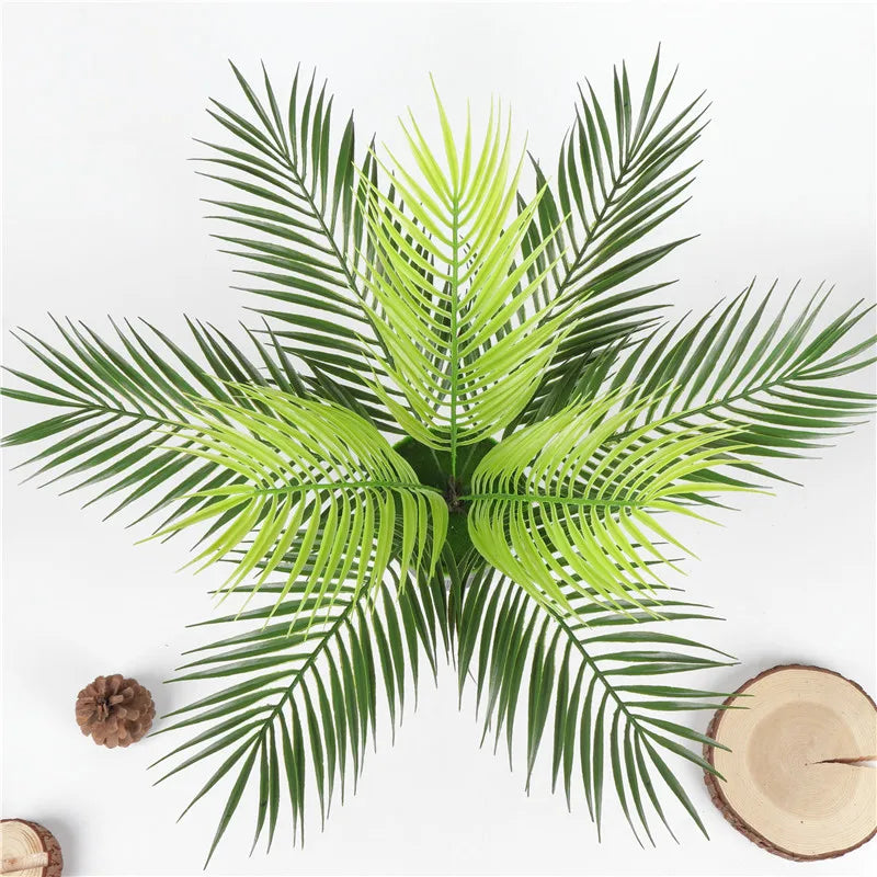 52cm 9Leaves Artificial Tropical Plants Fake Palm Plant Branch Green Leaves For Home Garden Office  Jungle Carnival Decoration Leedoar