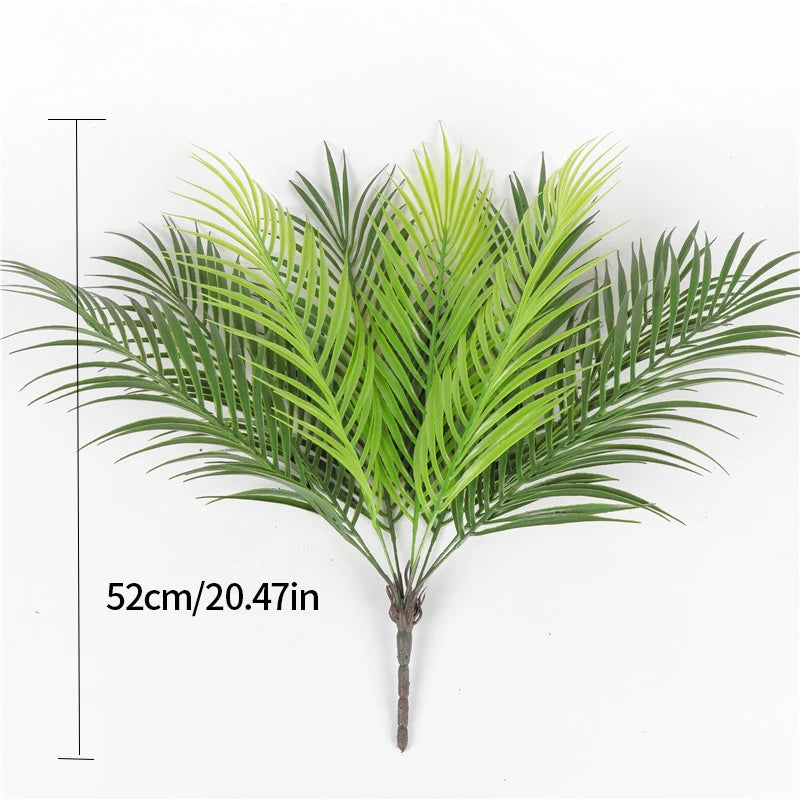 52cm 9Leaves Artificial Tropical Plants Fake Palm Plant Branch Green Leaves For Home Garden Office  Jungle Carnival Decoration Leedoar