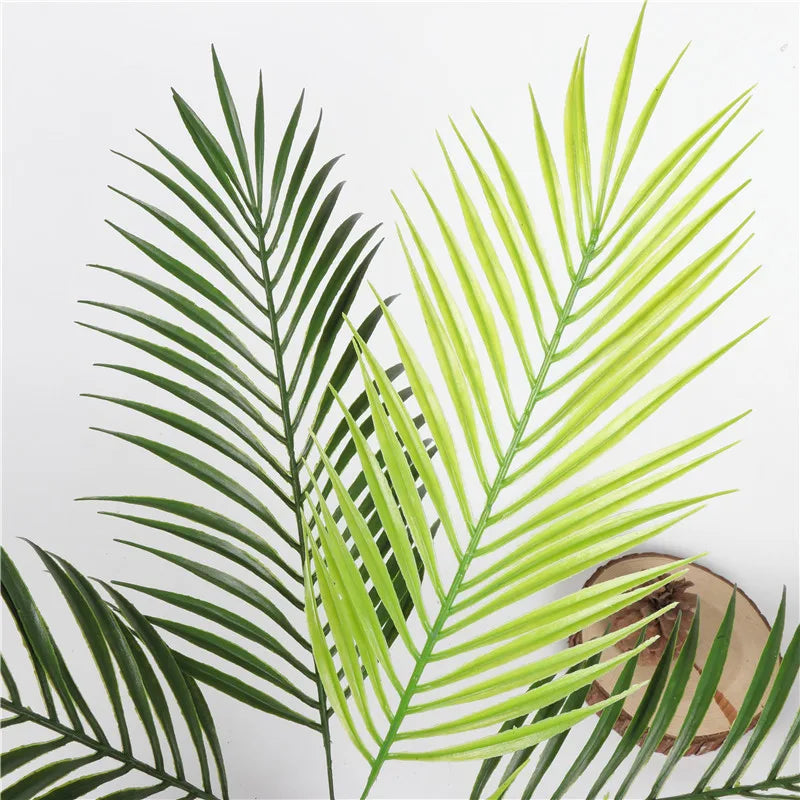 52cm 9Leaves Artificial Tropical Plants Fake Palm Plant Branch Green Leaves For Home Garden Office  Jungle Carnival Decoration Leedoar