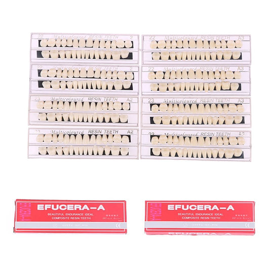 56Pcs/2Box Resina Dentadura Dentes Comparador Espelho Odontologia Clareamento Placa Dental Pesquisa Sobre Modelo de Educação Odontológica 