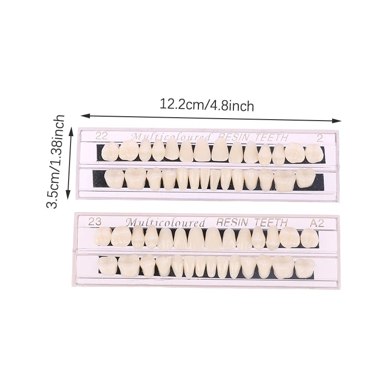 56Pcs/2Box Resina Dentadura Dentes Comparador Espelho Odontologia Clareamento Placa Dental Pesquisa Sobre Modelo de Educação Odontológica 