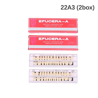 Espejo comparador de dientes de resina para dentaduras postizas, 56 piezas/2 cajas, para blanqueamiento dental, para investigación sobre modelos educativos dentales 