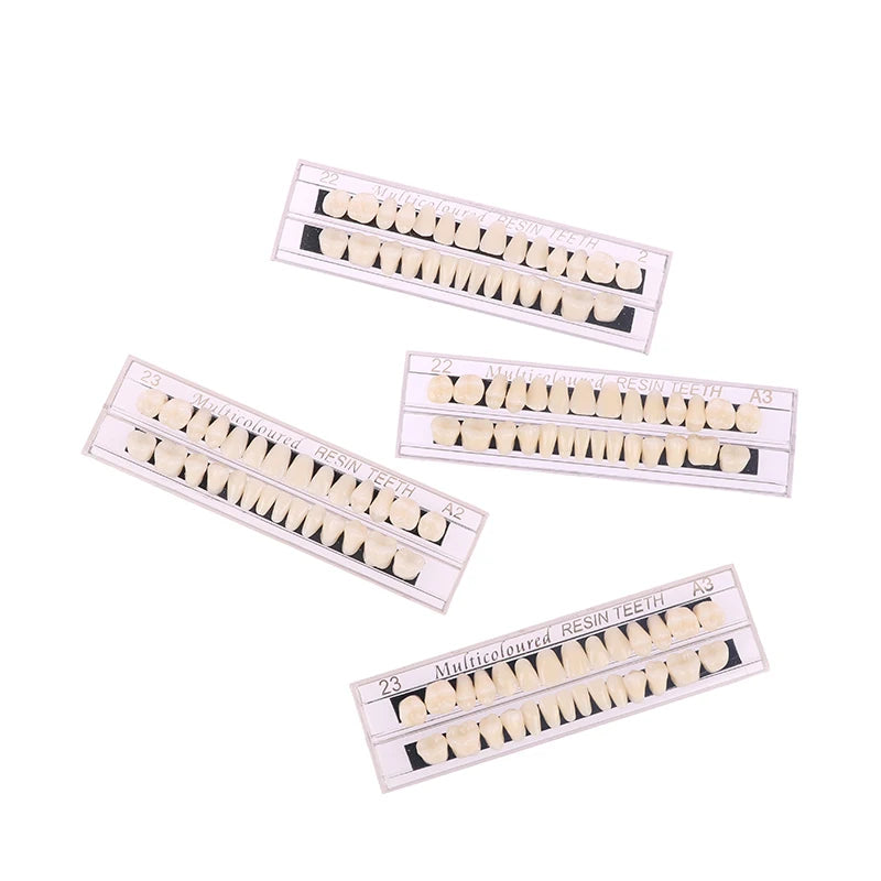 56Pcs/2Box Resina Dentadura Dentes Comparador Espelho Odontologia Clareamento Placa Dental Pesquisa Sobre Modelo de Educação Odontológica 