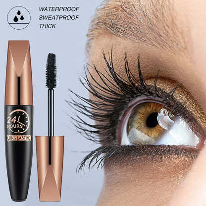 5D Waterproof Mascara Lengthening Eyelashes Women's Make-up Waterproof Mascara Black Silk Fibre Mascara New Leedoar