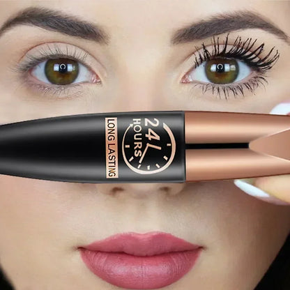 5D Waterproof Mascara Lengthening Eyelashes Women's Make-up Waterproof Mascara Black Silk Fibre Mascara New Leedoar