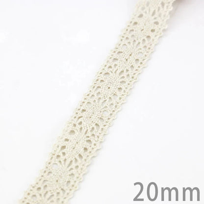 (5Meter/roll) White Beige Cotton Embroidered Lace Net Ribbons Fabric Trim DIY Sewing Handmade Craft Materials Leedoar