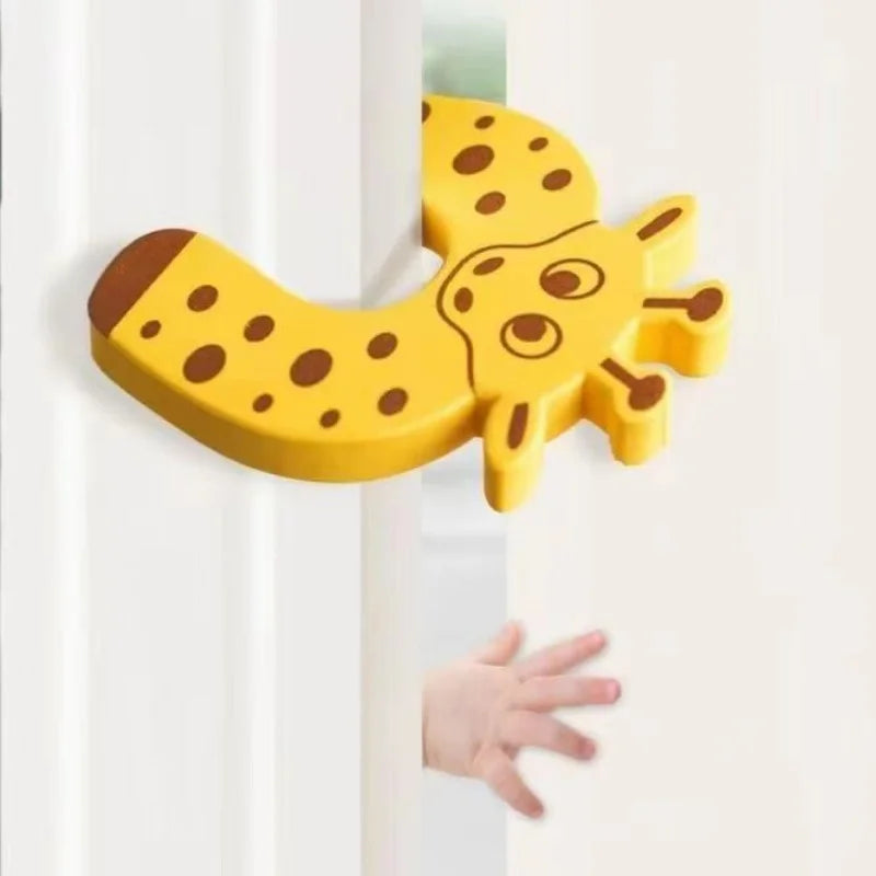 5PCS Baby Safety For Newborn Furniture Protection Card Door Stopper Security Cute Animal Care Child Lock Finger Protector