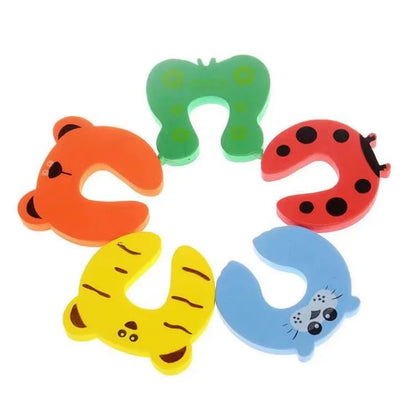 5PCS Baby Safety For Newborn Furniture Protection Card Door Stopper Security Cute Animal Care Child Lock Finger Protector