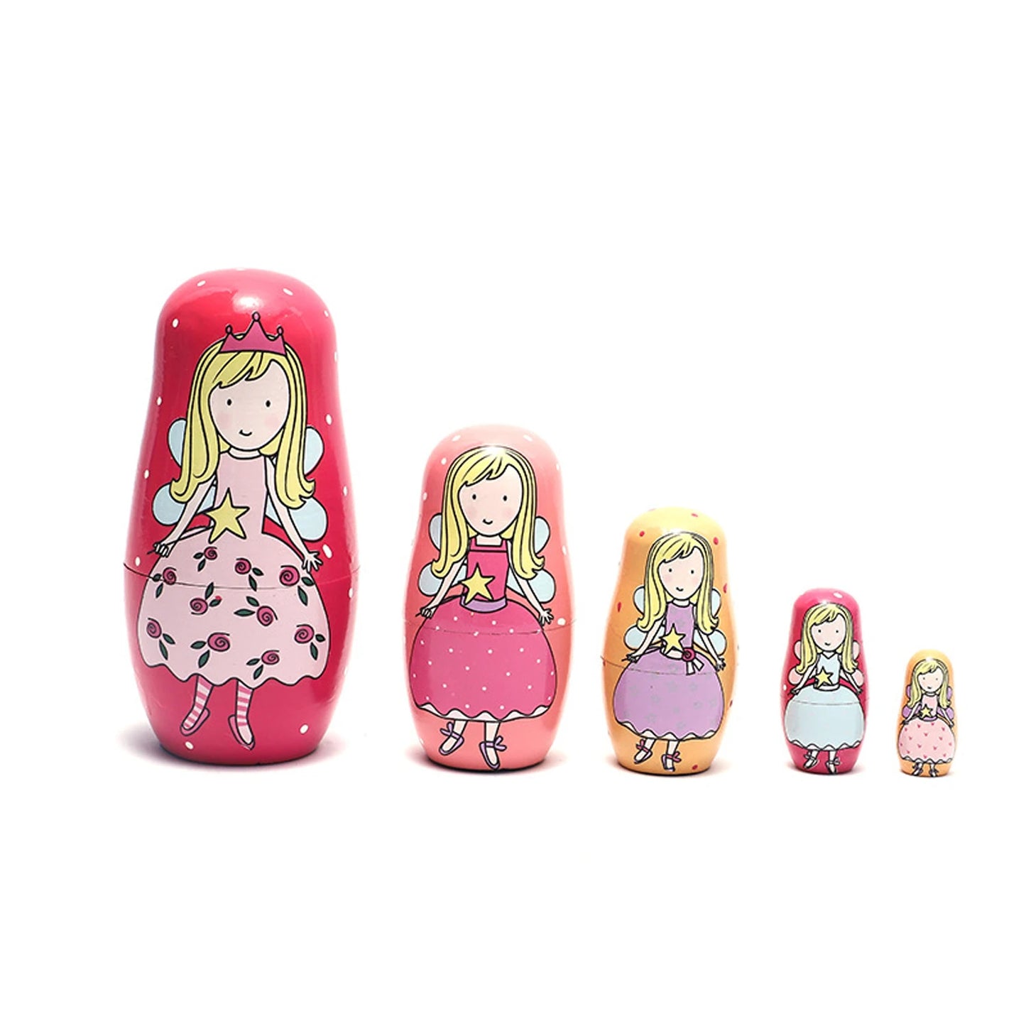 5PCS Matryoshka Bonecas Aninhadas Bonecas de Madeira Fofas Montessori Russas Bonecas Aninhadas DIY Pintura Treinamento de Habilidades Presente de Natal para Crianças