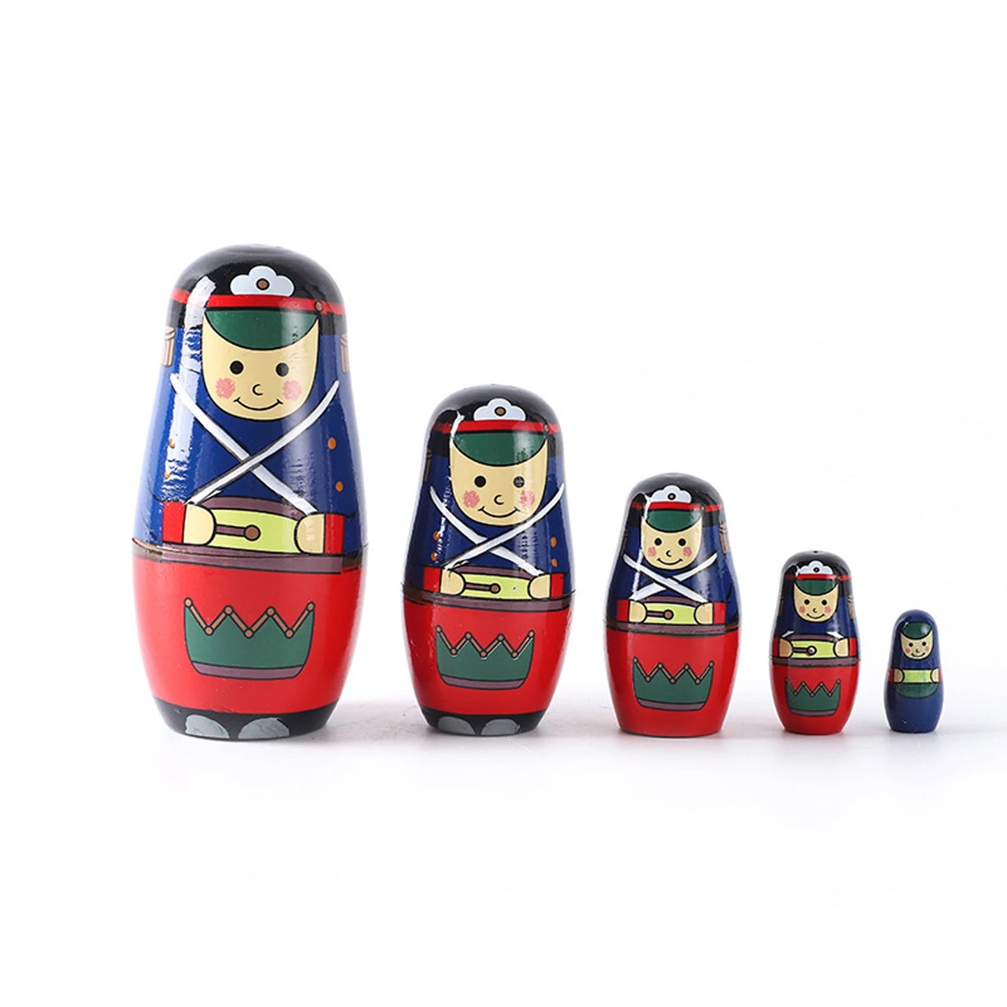 5PCS Matryoshka Bonecas Aninhadas Bonecas de Madeira Fofas Montessori Russas Bonecas Aninhadas DIY Pintura Treinamento de Habilidades Presente de Natal para Crianças