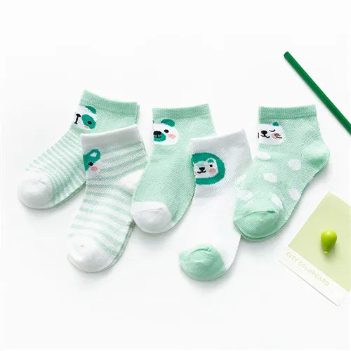 5Pairs/lot 0-24M Infant Baby Socks Baby Socks for Boys Girls Cotton Mesh Newborn Toddler First Walkers Baby Clothes Accessories Leedoar