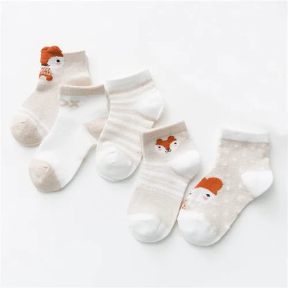 5Pairs/lot 0-24M Infant Baby Socks Baby Socks for Boys Girls Cotton Mesh Newborn Toddler First Walkers Baby Clothes Accessories Leedoar