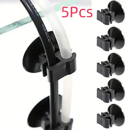 5Pcs Aquarium Accessories Aquarium Suction Cup Clip Fish Tank Oxygen Tube Hose Pump Power Cord Buckle Wire Finisher Suction Cups Leedoar