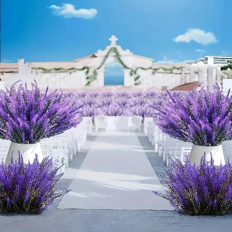 5Pcs Artificial Lavender Fake Flower Wedding Romantic Provence Decor Nordic Style Vase Storage Home Decor Bouquetl Leedoar