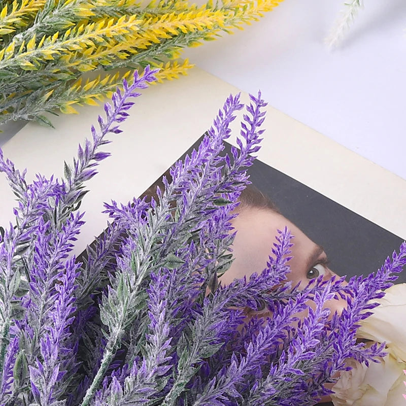 5Pcs Artificial Lavender Fake Flower Wedding Romantic Provence Decor Nordic Style Vase Storage Home Decor Bouquetl Leedoar