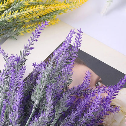 5Pcs Artificial Lavender Fake Flower Wedding Romantic Provence Decor Nordic Style Vase Storage Home Decor Bouquetl Leedoar