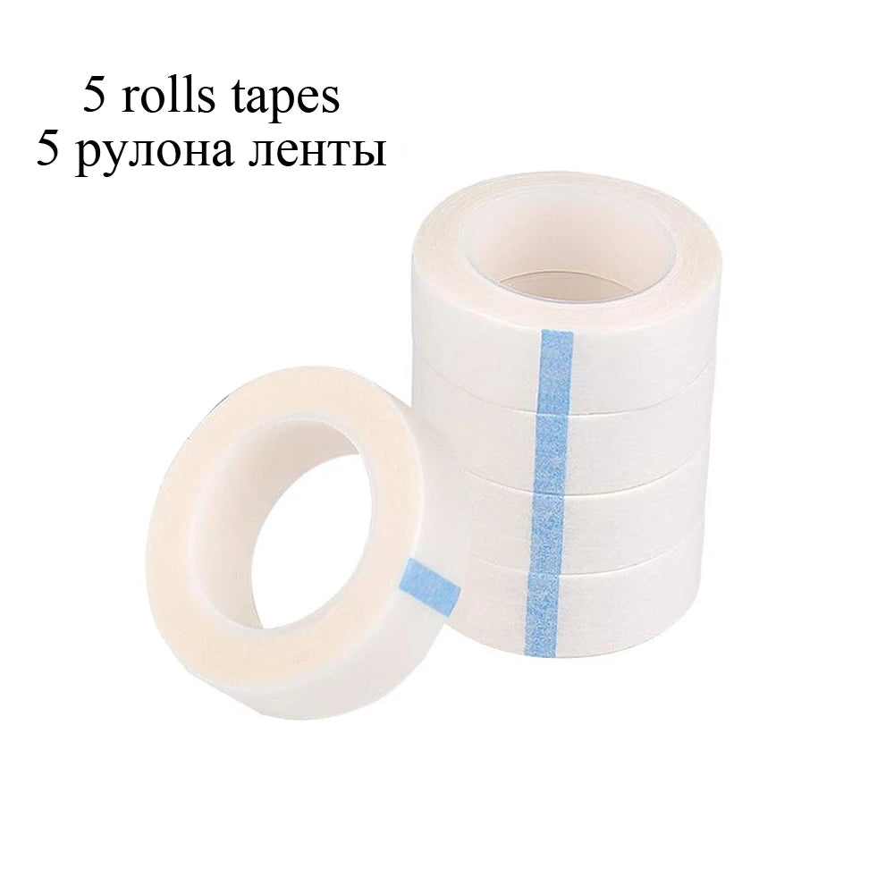 5Pcs Breathable Medical Paper Tapes Eyelash Extension Lint White Tape Eye False Lashes Patch Eyelid Sticker Leedoar