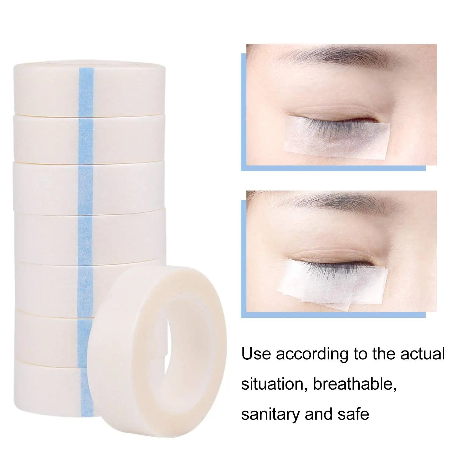 5Pcs Breathable Medical Paper Tapes Eyelash Extension Lint White Tape Eye False Lashes Patch Eyelid Sticker Leedoar