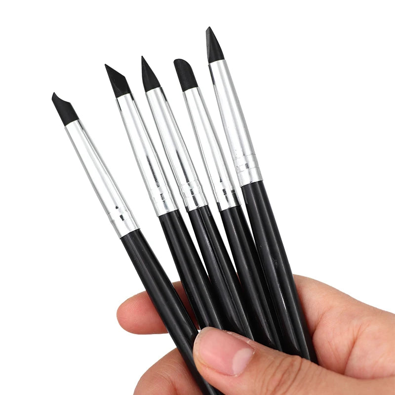 5Pcs Dental Resin Silicone Shaping Pen Brush Art Brush Dentistry Composite Cement Porcelain Teeth Shaping DIY Drawing Tool Leedoar