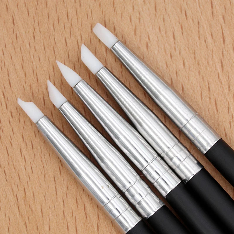 5Pcs Dental Resin Silicone Shaping Pen Brush Art Brush Dentistry Composite Cement Porcelain Teeth Shaping DIY Drawing Tool Leedoar