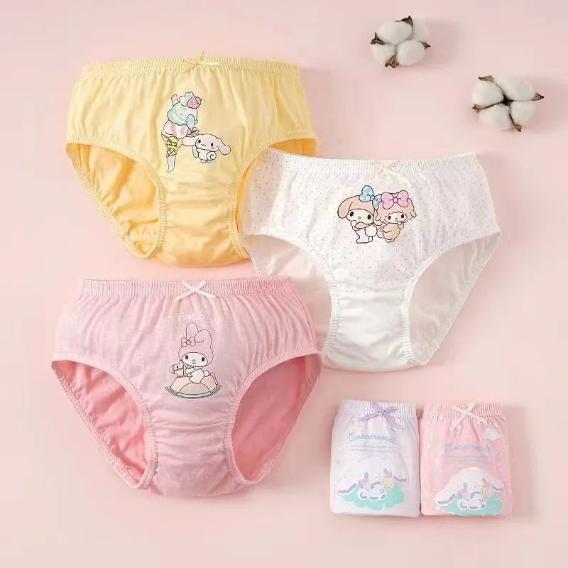 5Pcs/Lot Child Girls Underwear Melody Cartoon Cute Panties For Girl Cotton Toddlers Kids Triangle Panty Breathable Girls Briefs Leedoar