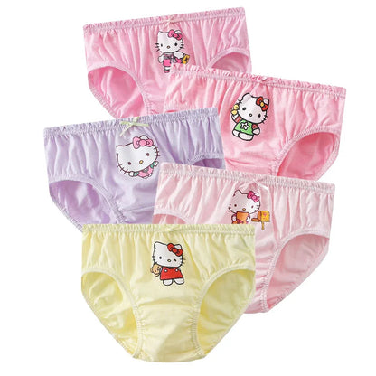 5Pcs/Lot Child Girls Underwear Melody Cartoon Cute Panties For Girl Cotton Toddlers Kids Triangle Panty Breathable Girls Briefs Leedoar